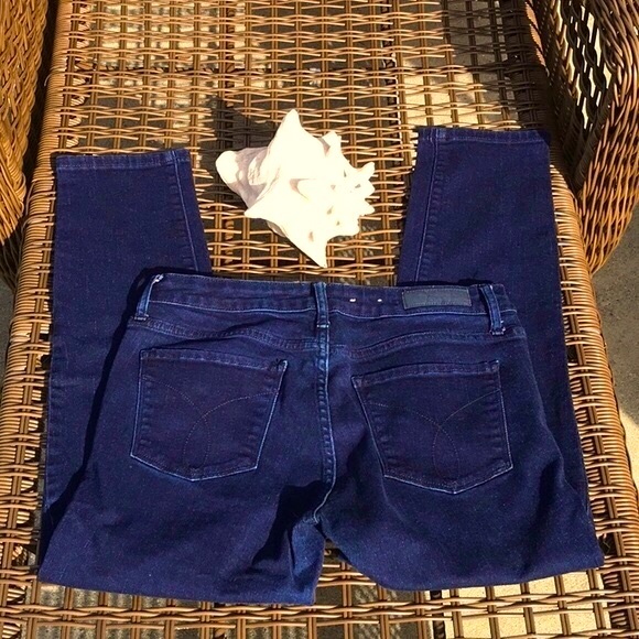 Calvin Klein Dark Blue 5 Pocket Classic Denim Skinny Jean Size 10 - Picture 2 of 9